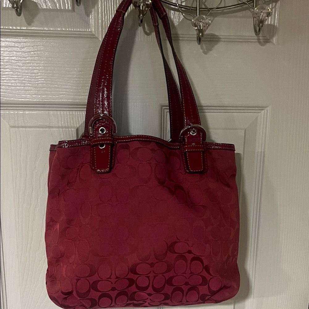 Coach Burgundy Signature Tote